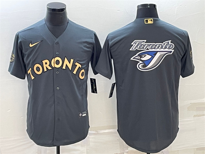 Men's Toronto Blue Jays #6 Alek Manoah 2022 All-Star Charcoal Team Big Logo Cool Base Stitched Baseball Jersey