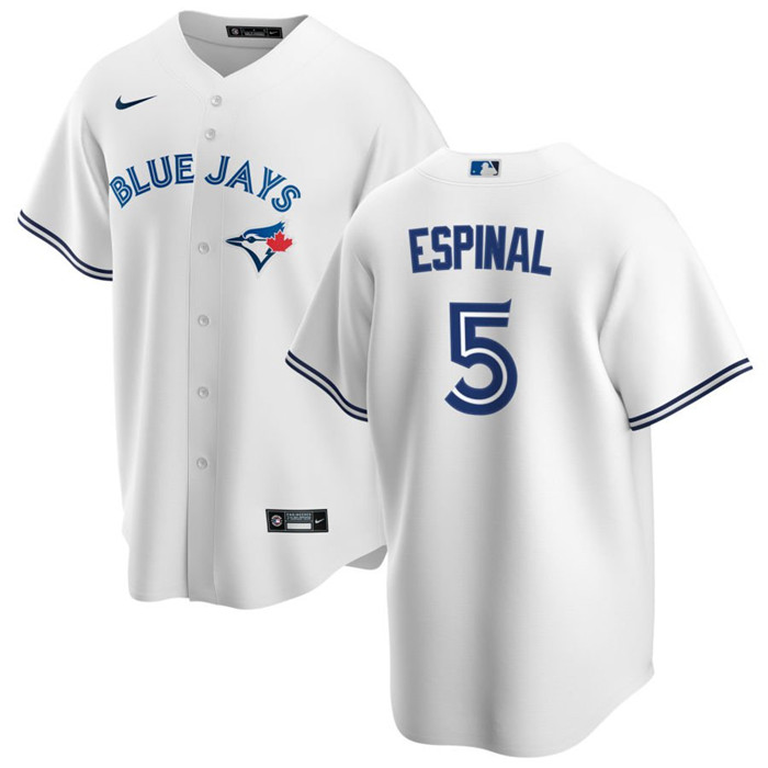 Men's Toronto Blue Jays #5 Santiago Espinal White Cool Base Stitched Jersey