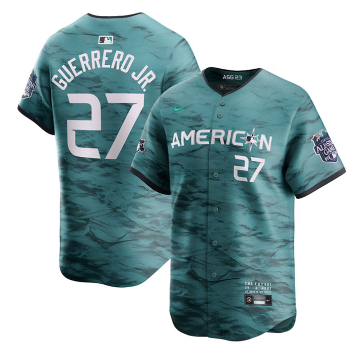 Men's Toronto Blue Jays #27 Vladimir Guerrero Jr. Teal 2023 All-Star Cool Base Stitched Jersey