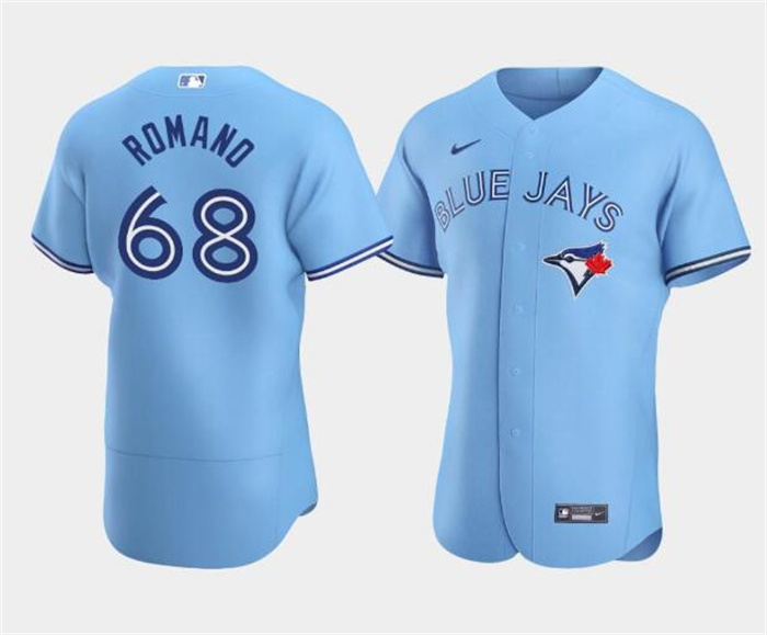 Men's Toronto Blue Jays #68 Jordan Romano Blue Flex Base Stitched Baseball Jersey