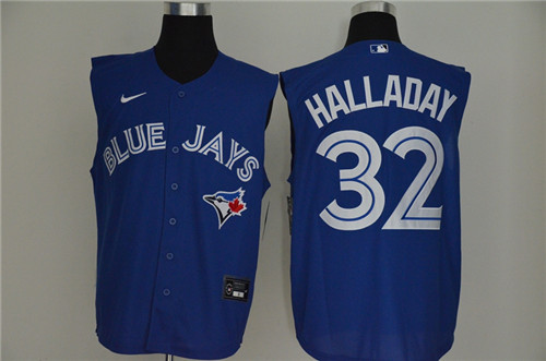 Blue Jays 32 Roy Halladay Royal Nike Cool Base Sleeveless Jersey