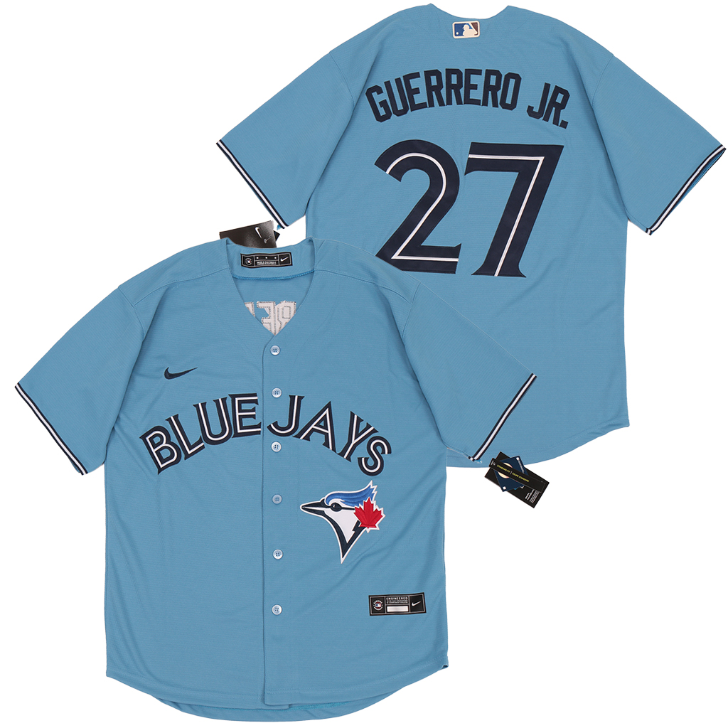 Blue Jays 27 Vladimir Guerrero Jr. Light Blue 2020 Nike Cool Base Jersey