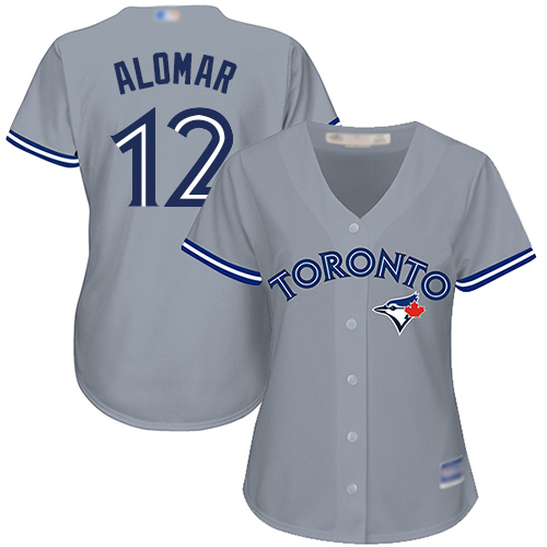 Blue Jays #12 Roberto Alomar Grey Road Women's Stitched Baseball Jersey