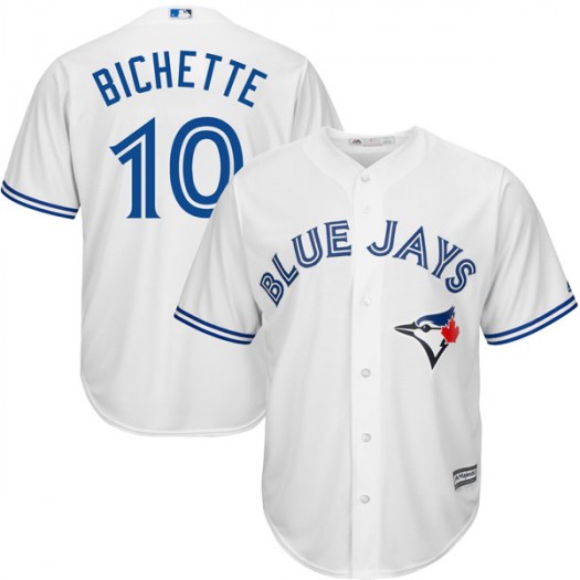 Blue Jays 10 Bo Bichette White Cool Base Jersey