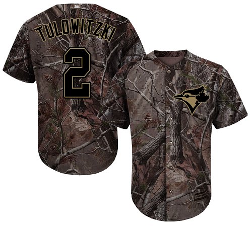 Blue Jays #2 Troy Tulowitzki Camo Realtree Collection Cool Base Stitched Baseball Jersey