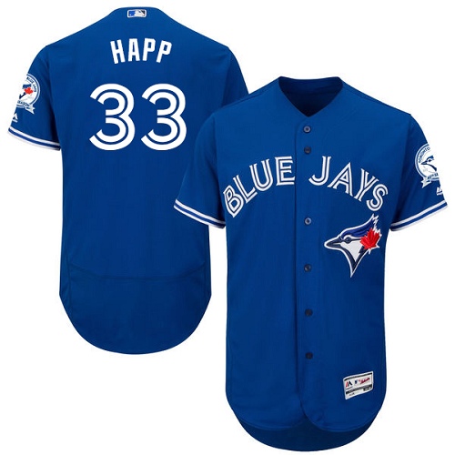 Blue Jays #33 J.A. Happ Blue Flexbase Authentic Collection Stitched Baseball Jersey