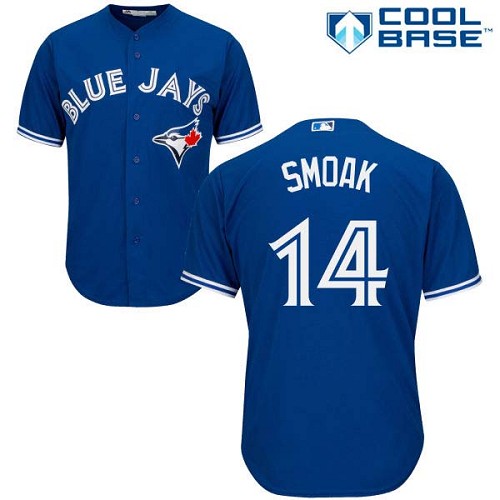 Blue Jays #14 Justin Smoak Blue New Cool Base Stitched Baseball Jersey