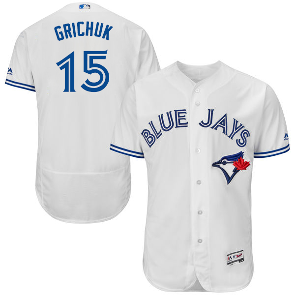 Blue Jays #15 Randal Grichuk White Flexbase Authentic Collection Stitched MLB Jersey