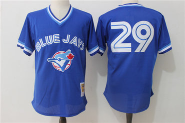 Blue Jays 29 Joe Carter Blue 1993 Cooperstown Collection Mesh Batting Practice Jersey