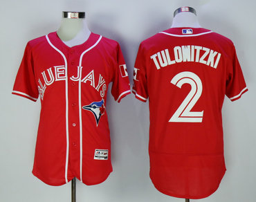 Blue Jays 2 Troy Tulowitzki Red Alternate Flexbase Jersey