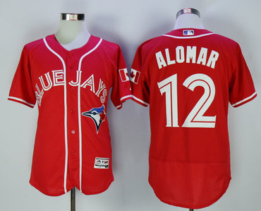 Blue Jays 12 Roberto Alomar Red Alternate Flexbase Jersey