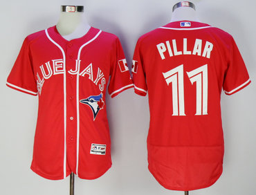 Blue Jays 11 Kevin Pillar Red Alternate Flexbase Jersey