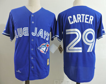 Blue Jays 29 Joe Carter Blue 1993 Cooperstown Collection Jersey