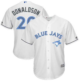 Men's Toronto Blue Jays Josh Donaldson Majestic White Father's Day Cool Base Replica Jersey