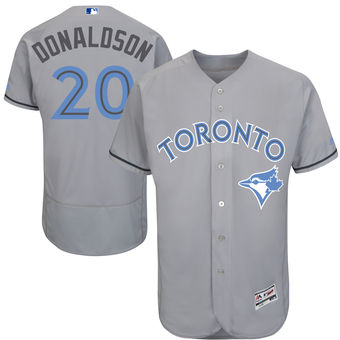 Men's Toronto Blue Jays Josh Donaldson Majestic Gray Father's Day FlexBase Jersey