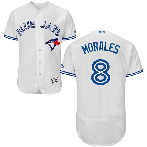 Blue Jays #8 Kendrys Morales White Flexbase Authentic Collection Stitched MLB Jersey