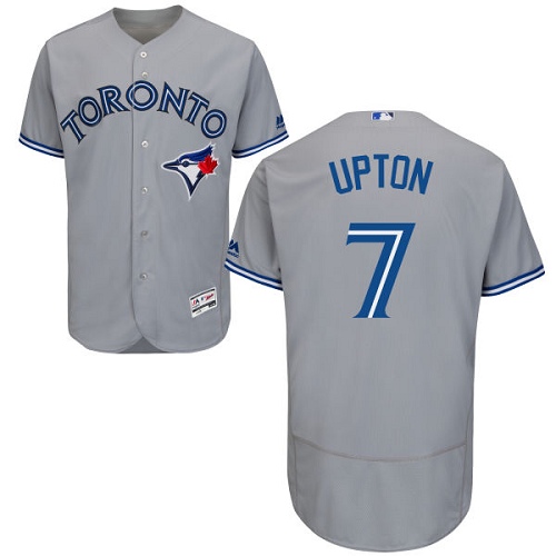 Blue Jays #7 B.J. Upton Grey Flexbase Authentic Collection Stitched MLB Jersey