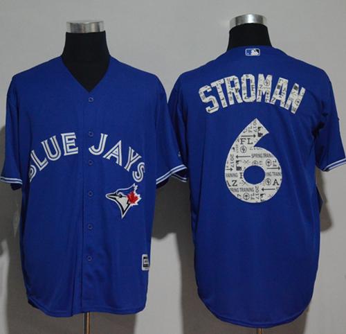 Blue Jays #6 Marcus Stroman Blue 2017 Spring Training Cool Base Stitched MLB Jersey