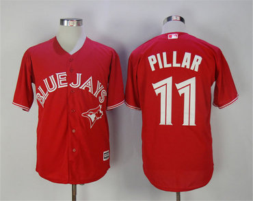 Blue Jays 11 Kevin Pillar Red 2017 Cool Base Jersey