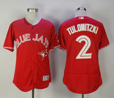 Blue Jays 2 Troy Tulowitzki Red 2017 Flexbase Jersey