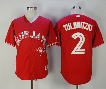 Blue Jays 2 Troy Tulowitzki Red 2017 Cool Base Jersey