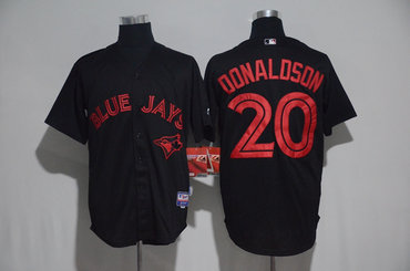 Blue Jays 20 Josh Donaldson Black Cool Base Jersey