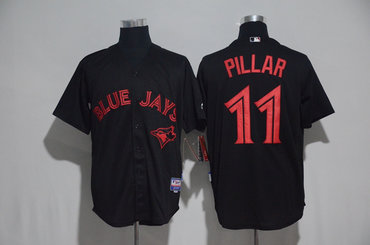 Blue Jays 11 Kevin Pillar Black Cool Base Jersey