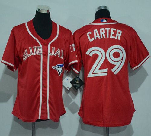 Blue Jays #29 Joe Carter Red Women's Canada Day Stitched MLB Jersey