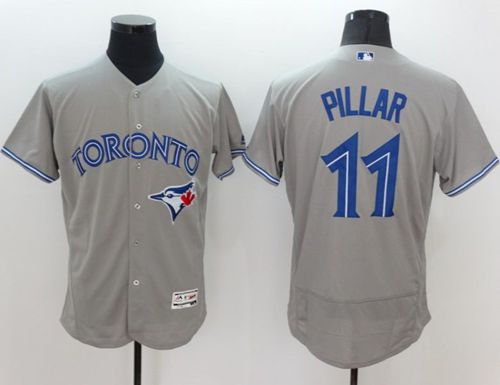 Blue Jays #11 Kevin Pillar Grey Flexbase Authentic Collection Stitched MLB Jersey