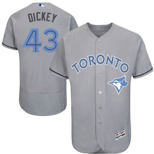 Blue Jays #43 R.A. Dickey Grey Flexbase Authentic Collection 2016 Father's Day Stitched MLB Jersey