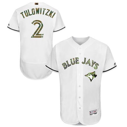 Blue Jays #2 Troy Tulowitzki White Flexbase Authentic Collection 2016 Memorial Day Stitched MLB Jersey