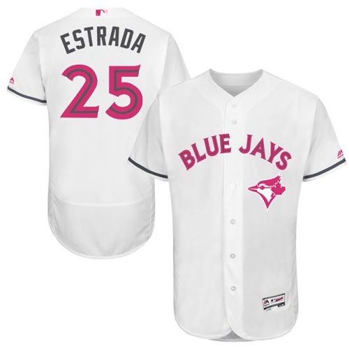 Blue Jays #25 Marco Estrada White Flexbase Authentic Collection 2016 Mother's Day Stitched MLB Jersey