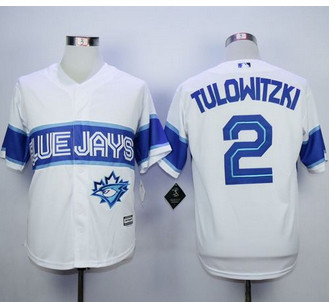 Toronto Blue Jays #2 Troy Tulowitzki White Exclusive New Cool Base Stitched MLB Jersey