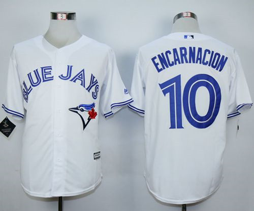 Toronto Blue Jays #10 Edwin Encarnacion White New Cool Base Stitched MLB Jersey