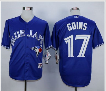 Blue Jays #17 Ryan Goins Blue Cool Base Stitched MLB Jersey