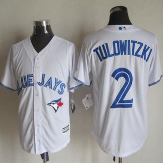 Toronto Blue Jays #2 Troy Tulowitzki White New Cool Base Stitched Baseball Jersey