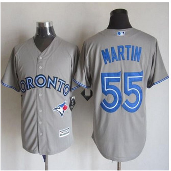 Toronto Blue Jays #55 Russell Martin Grey New Cool Base Stitched Baseball Jersey