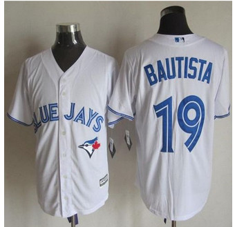 Toronto Blue Jays #19 Jose Bautista White New Cool Base Stitched Baseball Jersey