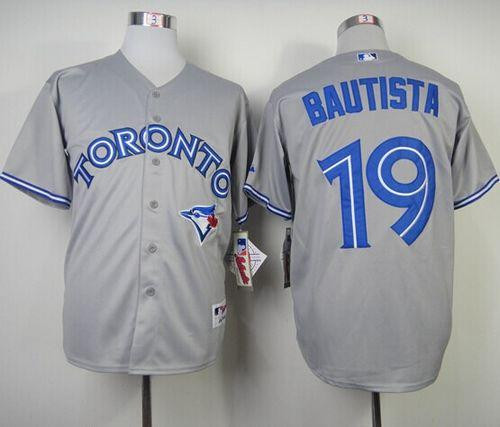 Toronto Blue Jays #19 Jose Bautista Grey Road Cool Base 2012 Stitched Baseball Jersey