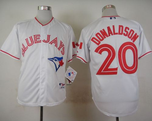 Toronto Blue Jays #20 Josh Donaldson White 2015 Canada Day Stitched Baseball Jersey