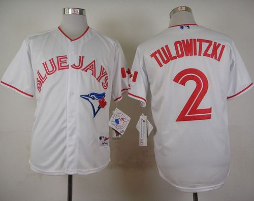 Toronto Blue Jays #2 Troy Tulowitzki White 2015 Canada Day Stitched Baseball Jersey