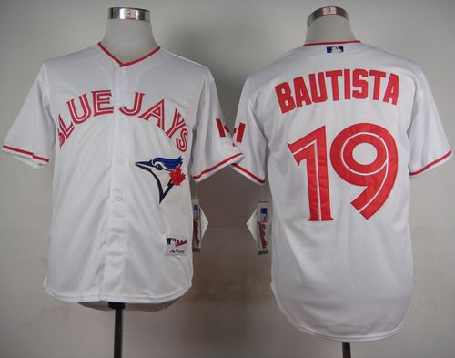 Toronto Blue Jays #19 Jose Bautista White 2015 Canada Day Stitched Baseball Jersey