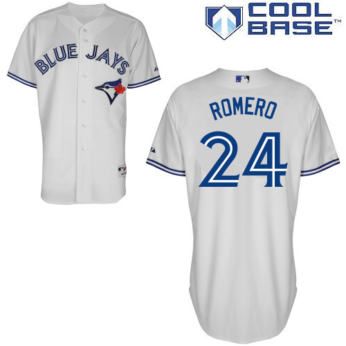 Toronto Blue Jays #24 Ricky Romero White Road Cool Base Stitched Baseball Jersey