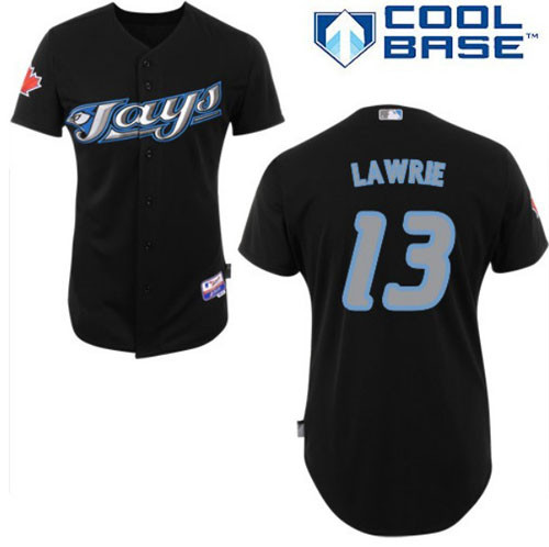 Toronto Blue Jay #13 Brett Lawrie Black Cool Base Stitched Baseball Jersey