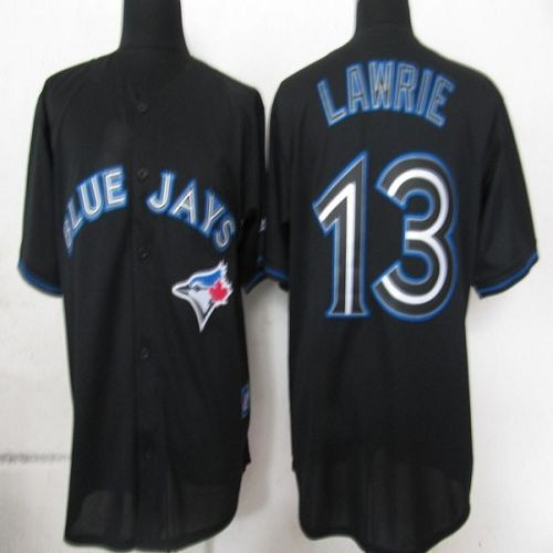 Toronto Blue Jay #13 Brett Lawrie Black Fashion Stitched Baseball Jersey