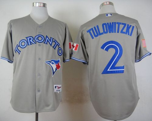 Toronto Blue Jays #2 Troy Tulowitzki Grey Stitched Baseball Jersey