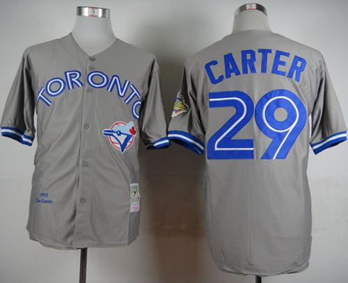 Mitchell And Ness 1992 Toronto Blue Jays #29 Joe Carter Grey Stitched Baseball Throwback Jersey