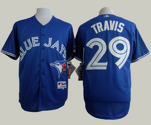 Toronto Blue Jays #29 Devon Travis Blue Alternate Cool Base Stitched Baseball Jersey