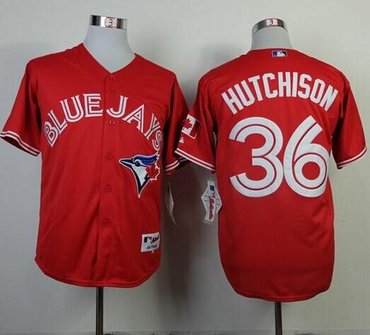 Toronto Blue Jays #36 Drew Hutchison Red Canada Day Stitched Baseball Jersey