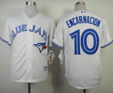 Toronto Blue Jays #10 Edwin Encarnacion White Alternate Stitched Baseball Jersey